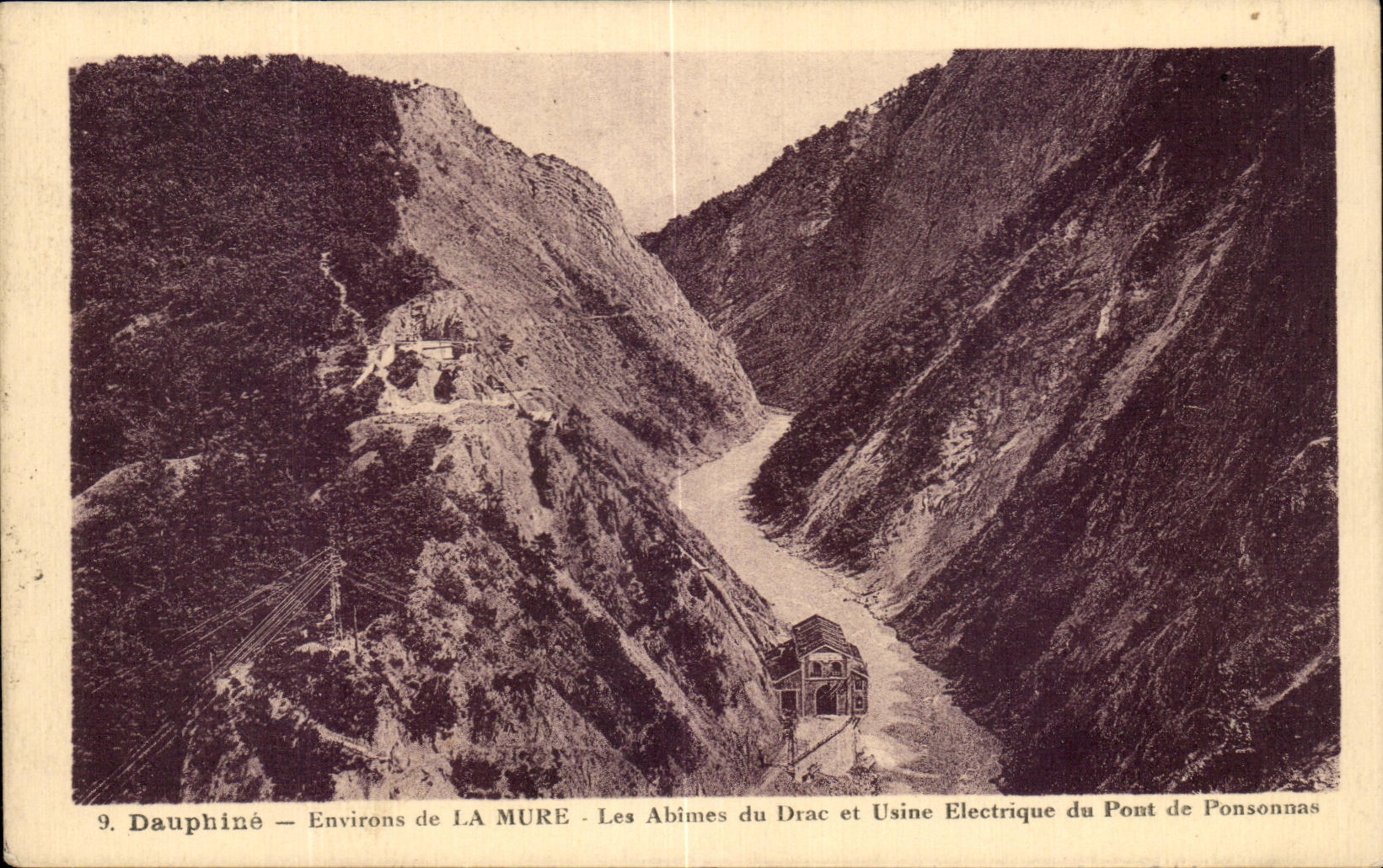Dauphiné — Environs de LA MURE — Les Abîmes du Drac et Usine Électrique du Pont de Ponsonnas — Éditeur : G. Mure