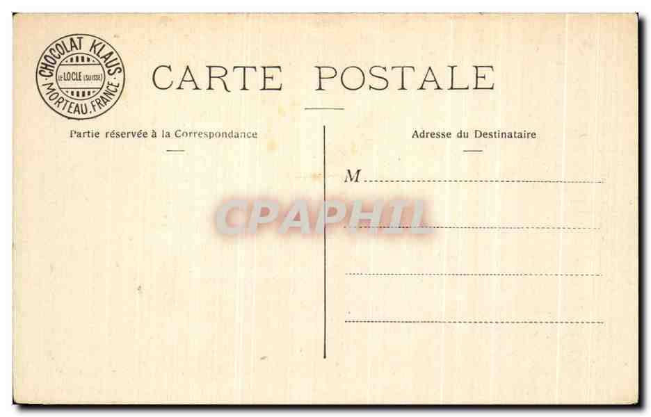 CPA Lyon Pont Morand et Place Morand Chocolat klaus  — Verso