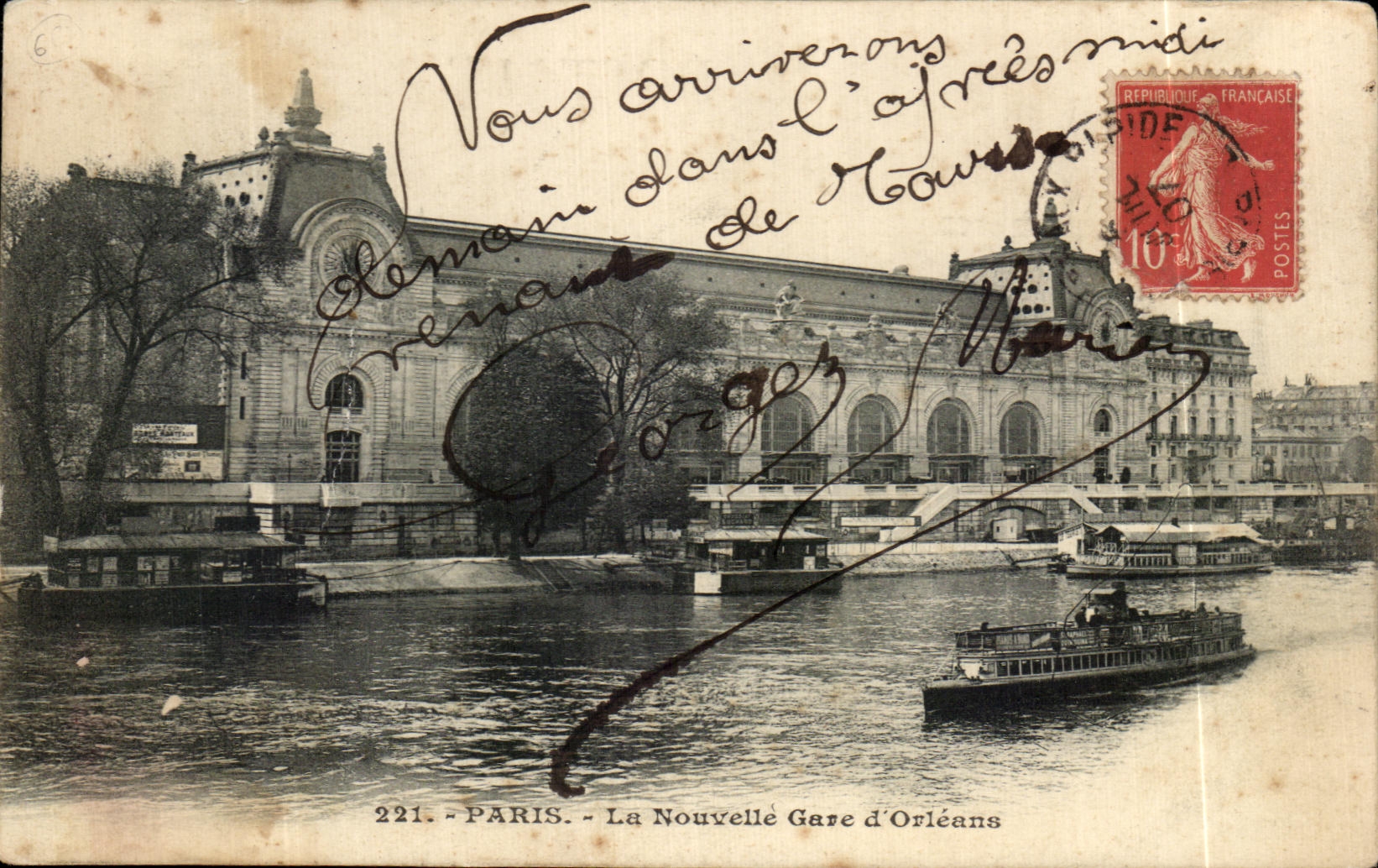CPA Paris La Nouvelle Gare d'Orleans Peniche 