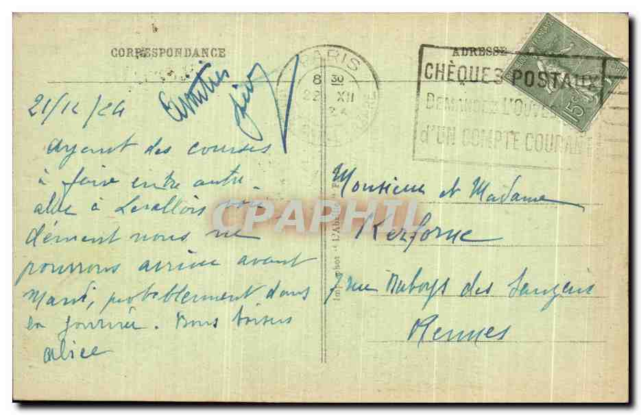 CPA Paris Notre Dame L'Abside Notre Dame  — Verso
