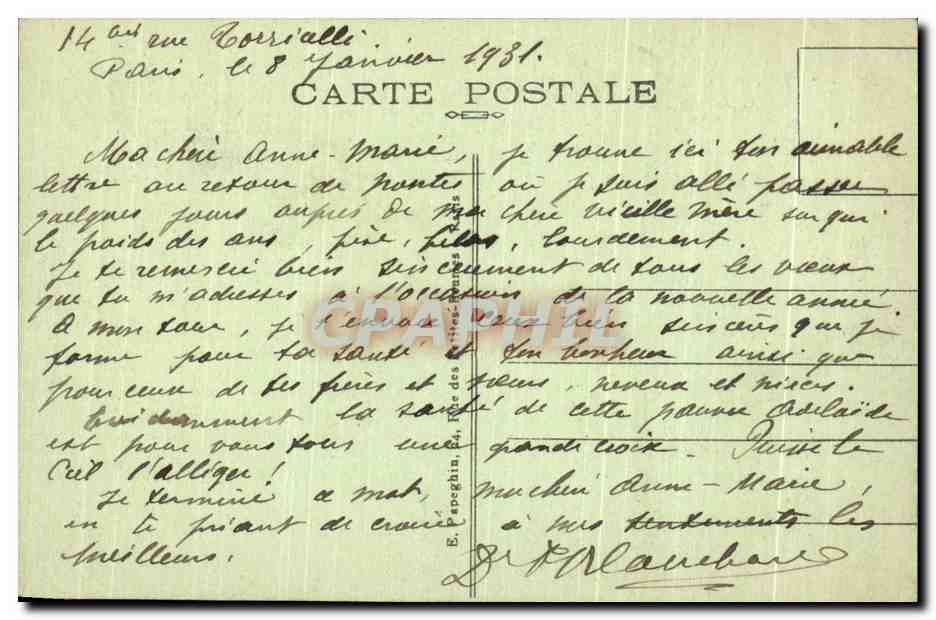CPA Paris La Madeleine — Rückseite
