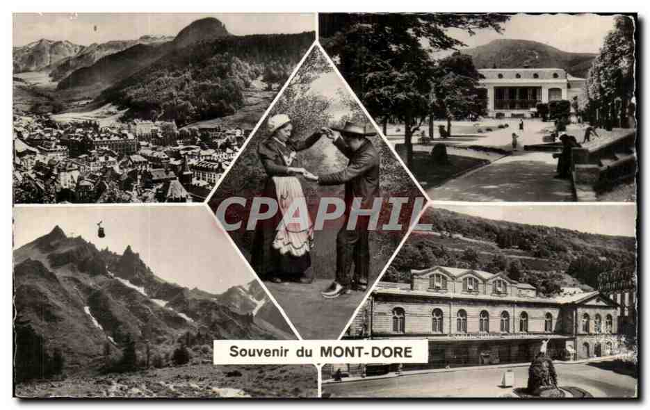 CPSM Souvenir Du Mont Dore La Bourree Folklore Costume Le Sancy 