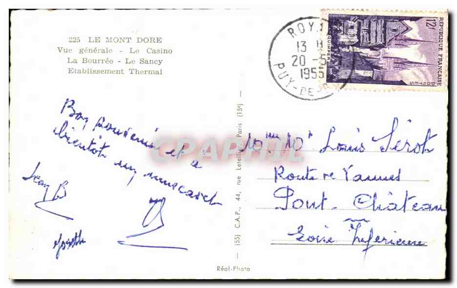 CPSM Souvenir Du Mont Dore La Bourree Folklore Costume Le Sancy  — Verso