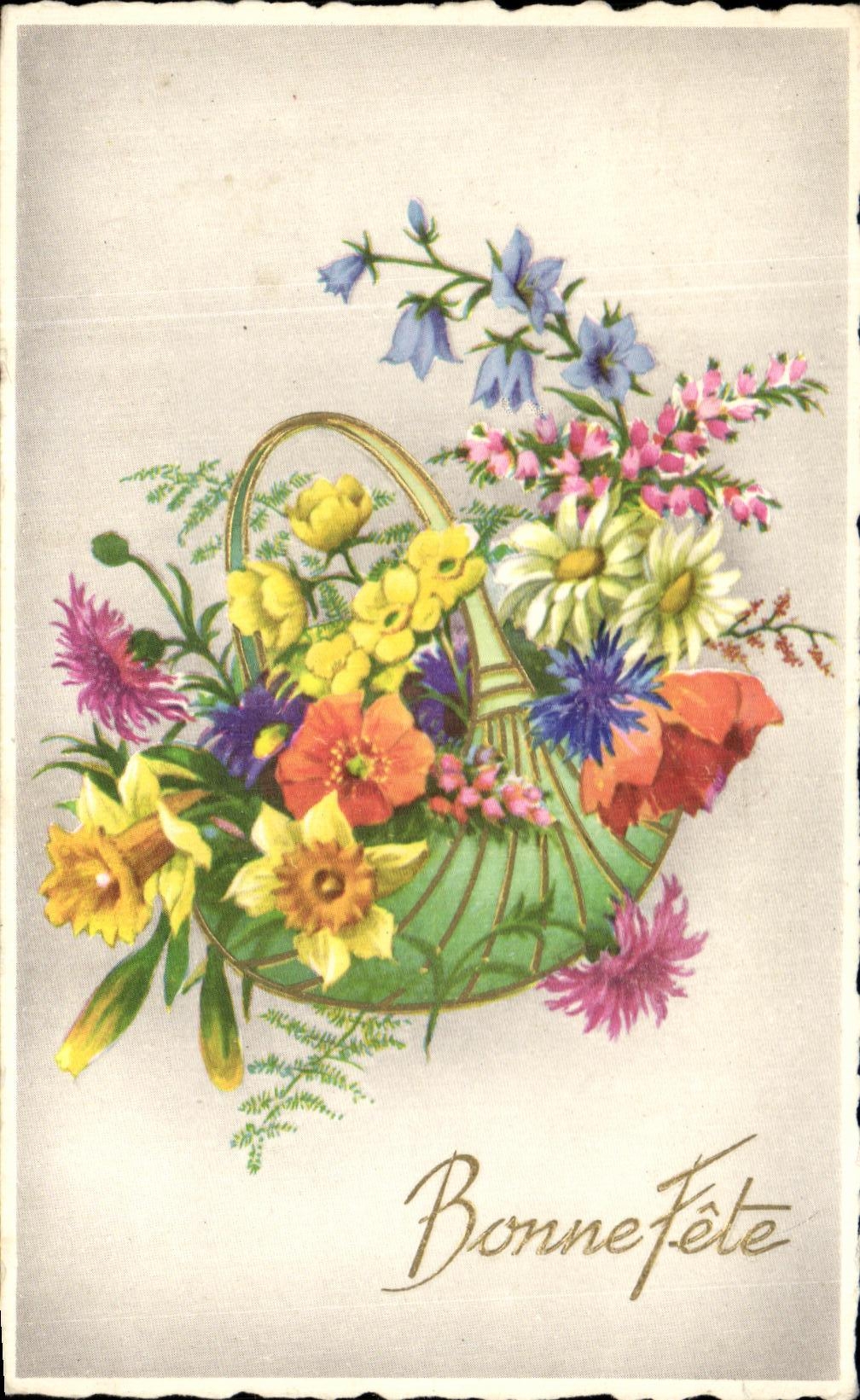 CPA Fantaisie Fleurs Bonne Fete