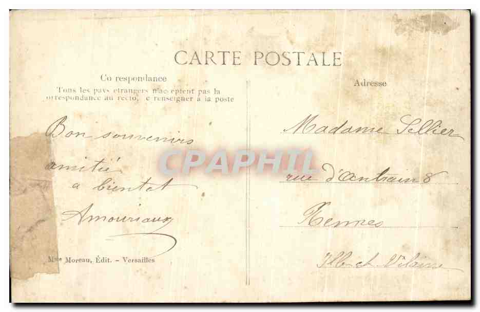 CPA Versailles Le Grand Trianon Salon des Glaces et table du Conseil des Ministres — Verso