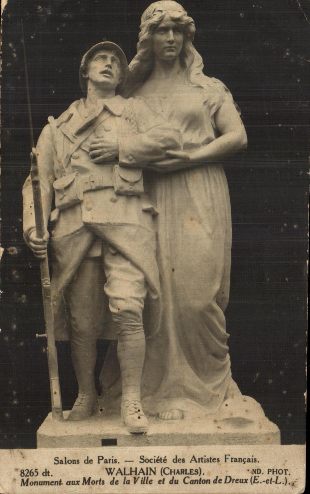 CPA Salons de Paris Societe des Artistes Francais Walhain Monument aux morts de la ville et du canton de Dreus Militaria