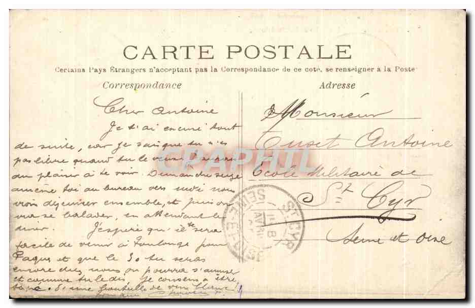 CPA Paris Le Lion de Belfort — Rückseite