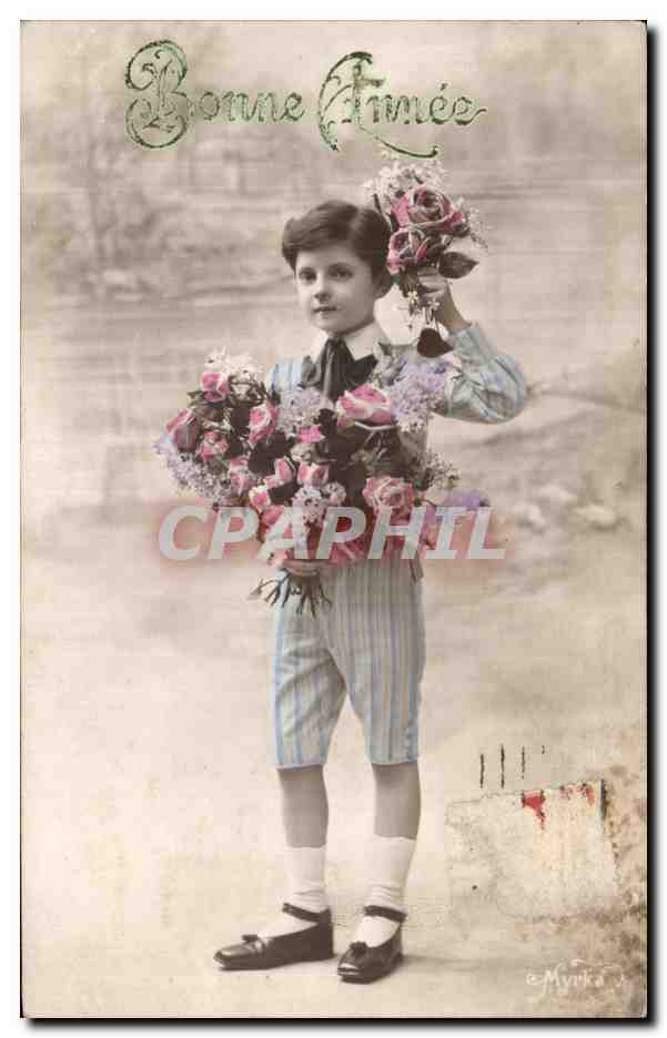 CPA Fantaisie Fleurs Enfant
