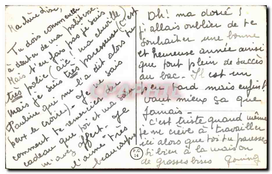CPA Fantaisie Bonne annee — Rückseite