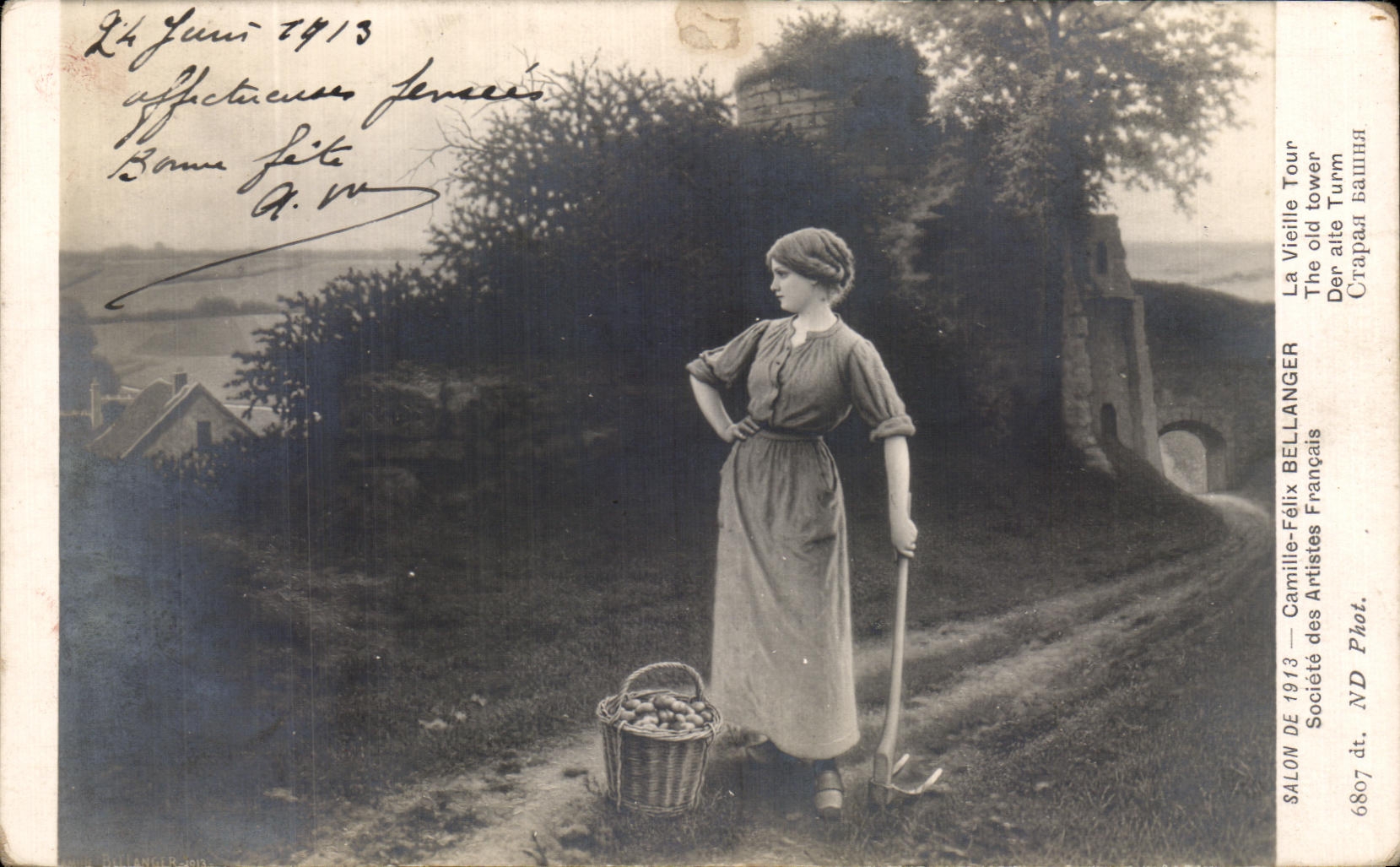 CPA Fantaisie Salon 1913 Bellanger La vieille tour 