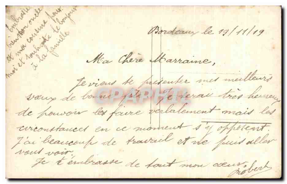 CPA Fantaisie Fleurs  — Back