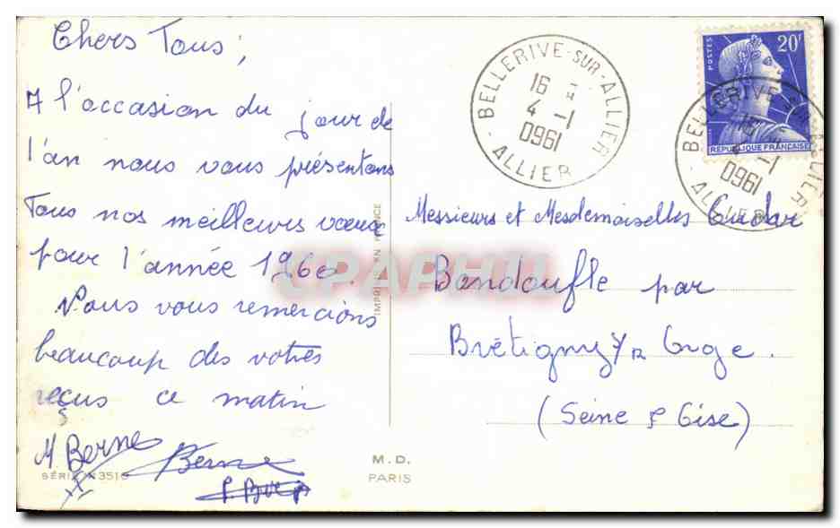 CPA Fantaisie Bonne annee — Rückseite