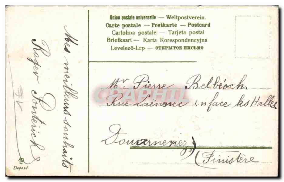 CPA Fantaisie Bonne annee — Verso
