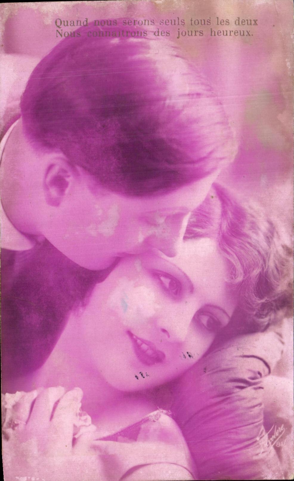 Couple amoureux — scène romantique — éditeur Bordereau, n° 841