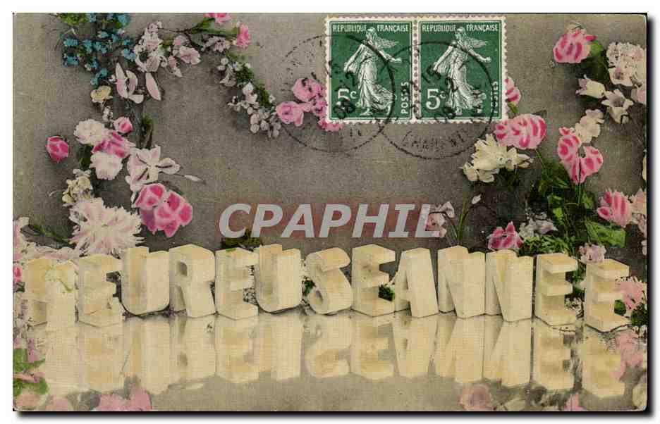 CPA Fantaisie Heureuse Annee (carte toilee)