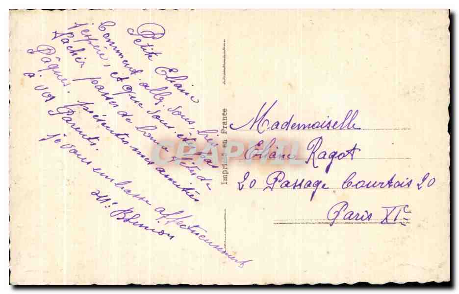 CPA Fantaisie Fleurs Paques oeufs  — Rückseite