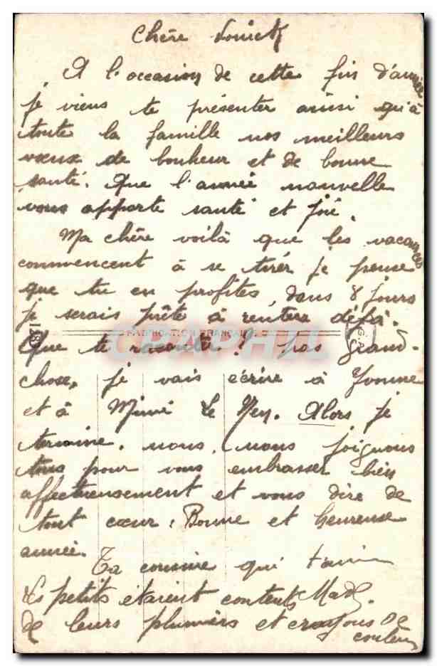 CPA Fantaisie Bonne annee — Verso