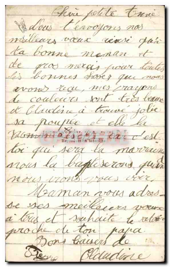 CPA Fantaisie Enfants — Rückseite