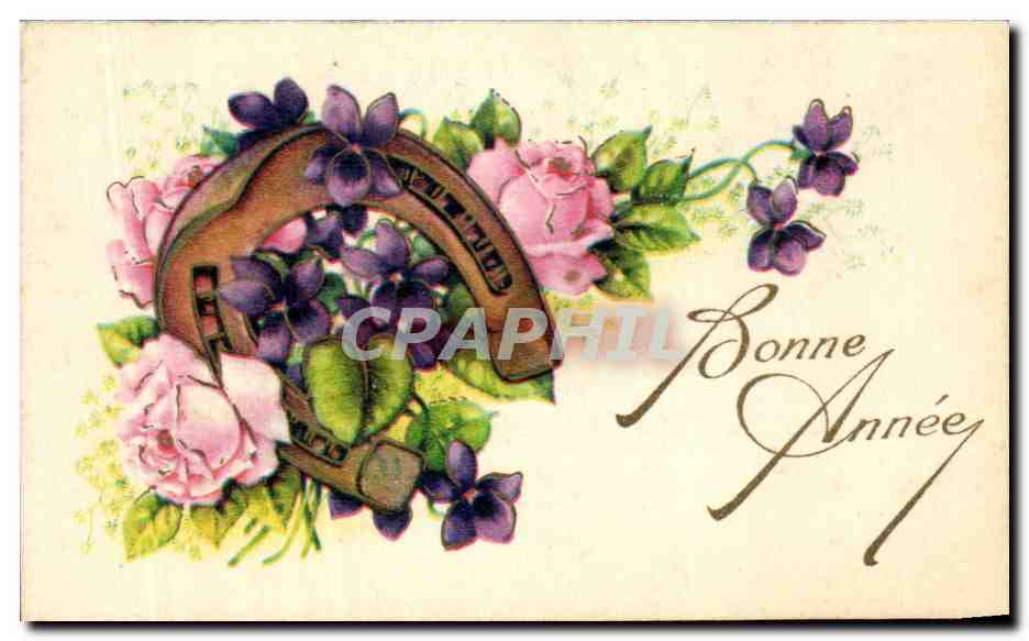 CPA Bonne Annee Fer a cheval