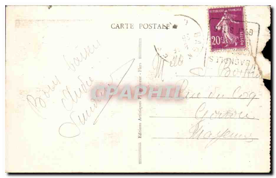 Cartolina d'epoca Bagnoles da L'Orne L'Hotel des Thermes — Verso
