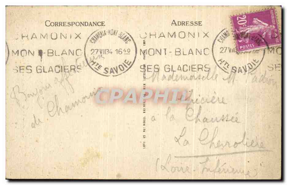 Argentière - Massif du Mont-Blanc. Le Montroc et Le Planet - LL — Rückseite