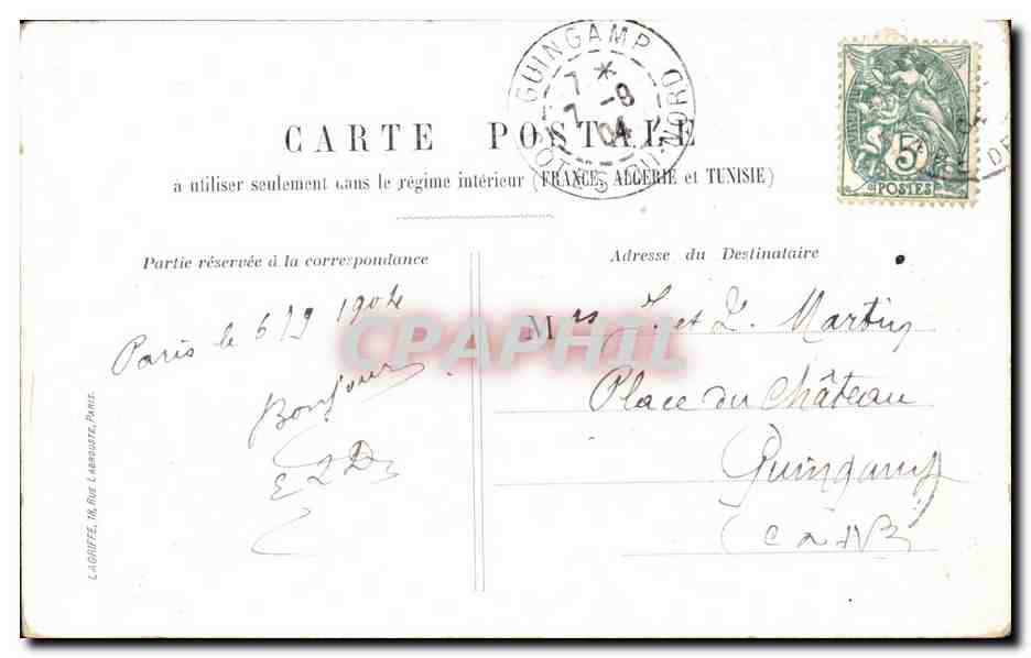 CPA Paris Chambre Des Deputes — Rückseite