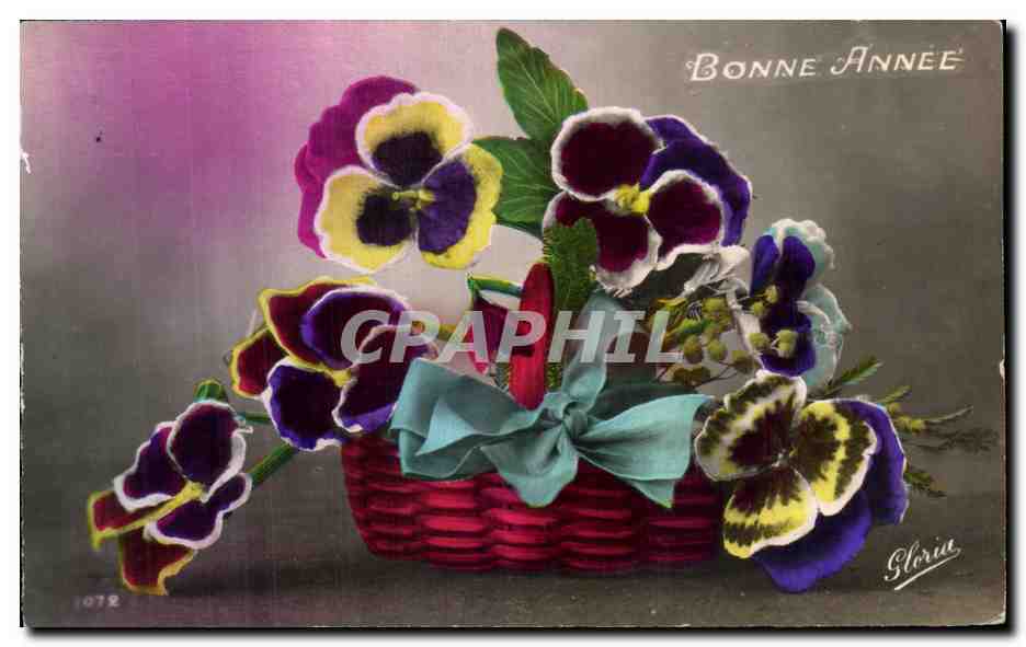 CPA Bonne Annee Fleurs 