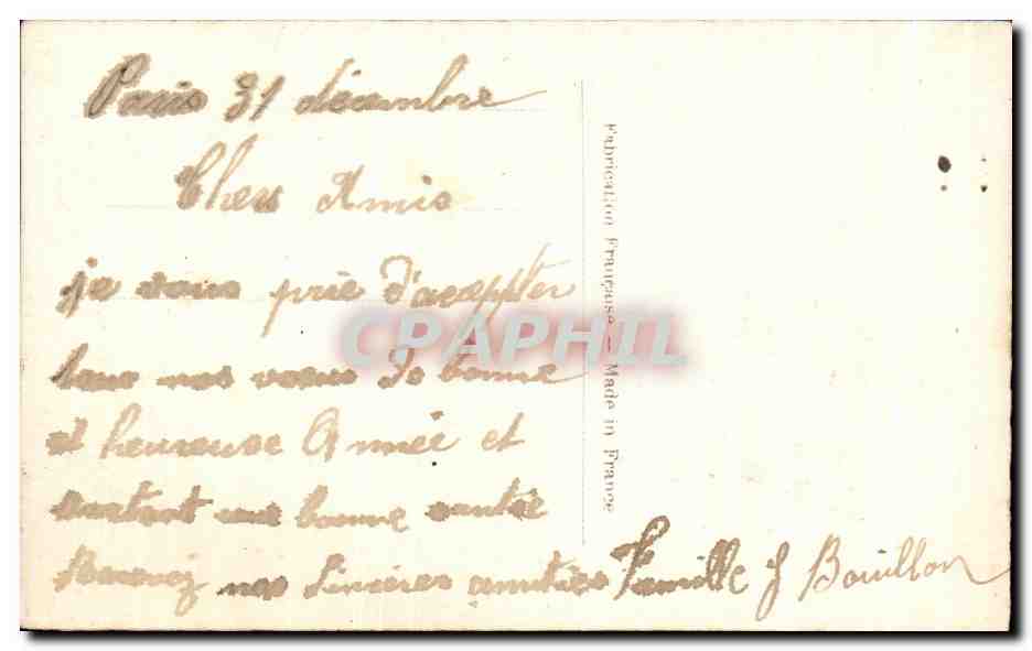 CPA Bonne Annee Fleurs  — Verso