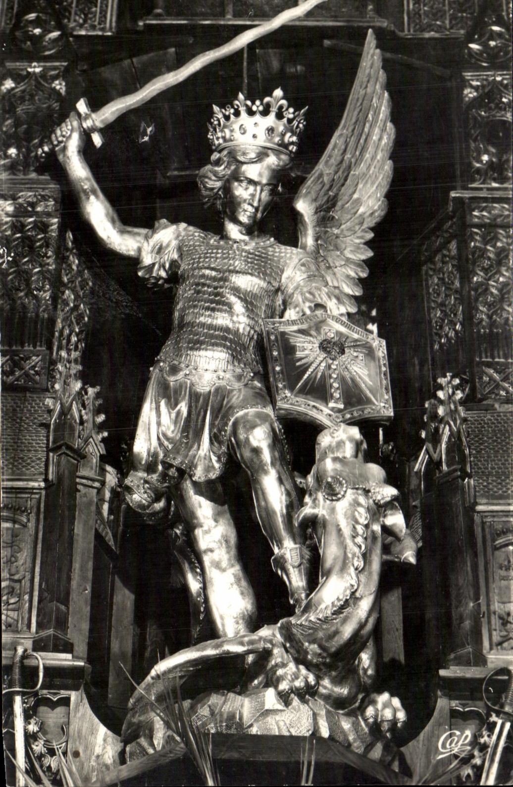 CPSM Le Mont Saint Michel L'Archange Saint Michel Dragon