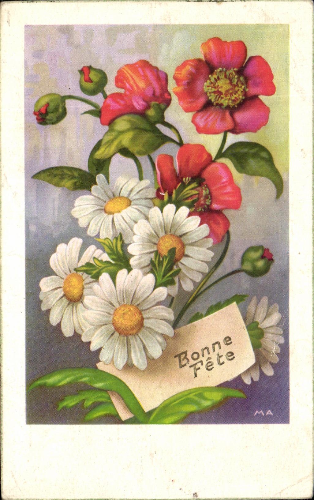 CPA Bonne Fete Fleurs 