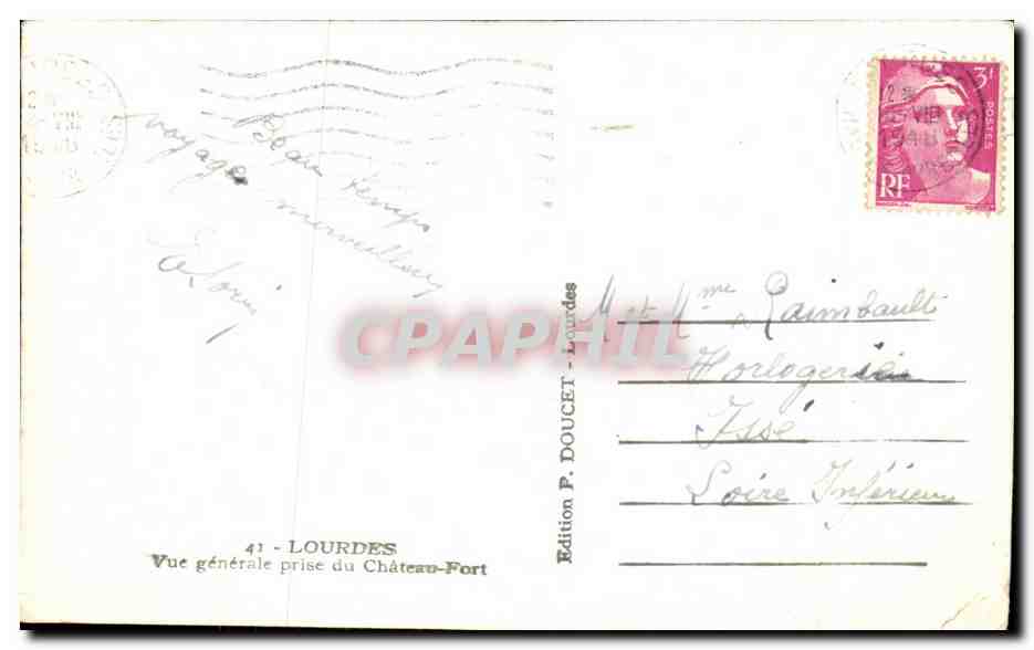 CPA Lourdes vue Generale Prise Du Chateau Fort — Verso
