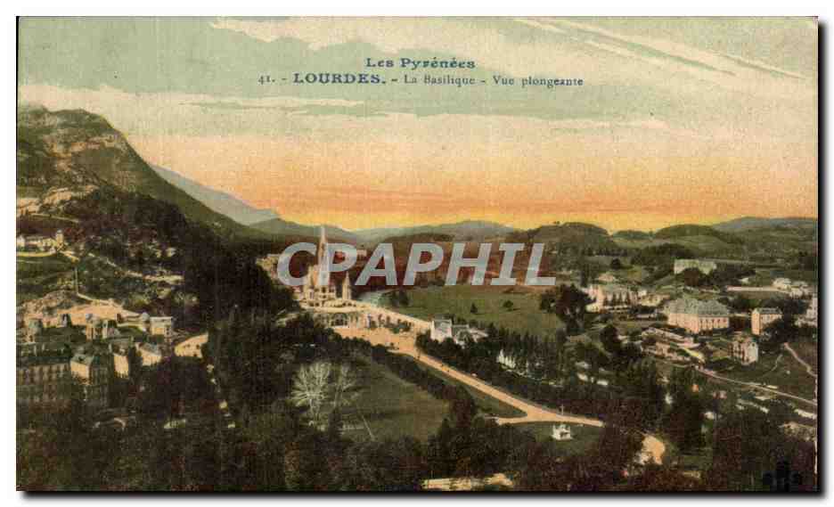 CPA Lourdes La Basilique Vue Plongeante
