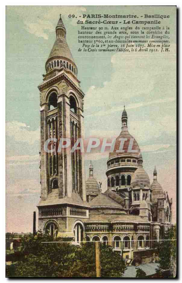 CPA Paris Montmartre Basilique du Sacre Coeur Le Campanile