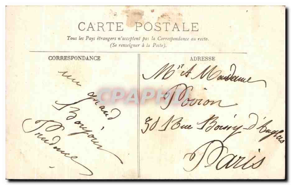 CPA Marseille L'Eglise des Reformes — Verso