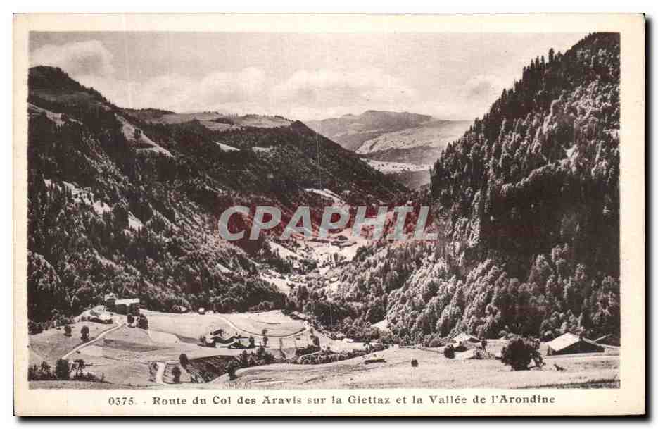 Route du Col des Aravis sur la Giettaz et la Vallée de l'Aronidine — L. Morand, Haute-Savoie