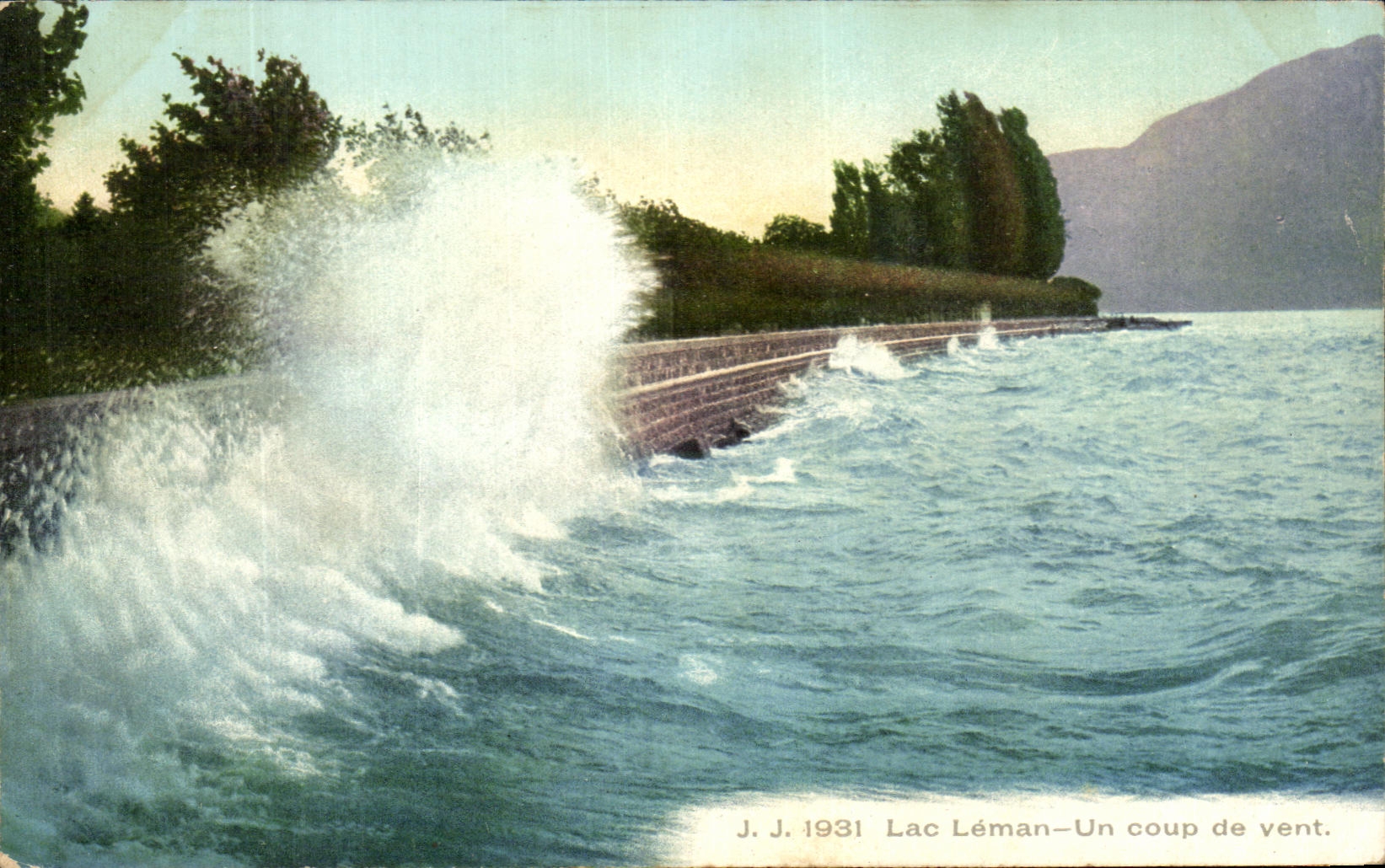 CPA Lac Leman Un Coup De Vent