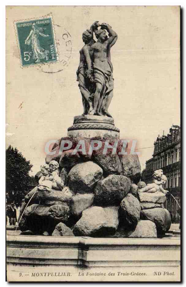 CPA Montpellier La Fontaine Des Trois Graces
