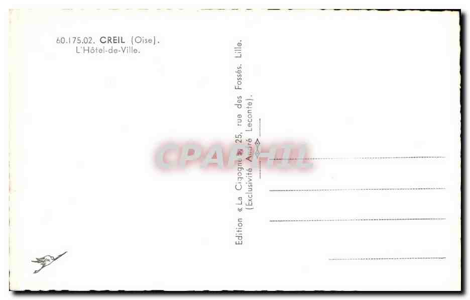 CPA Creil L'hotel De Ville — Verso