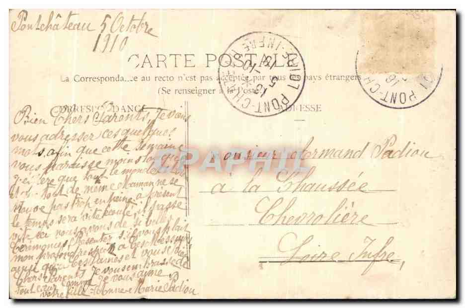 CPA Le Prieure De Pont Chateau Retralte De Sacre Coeur De Jesus — Rückseite