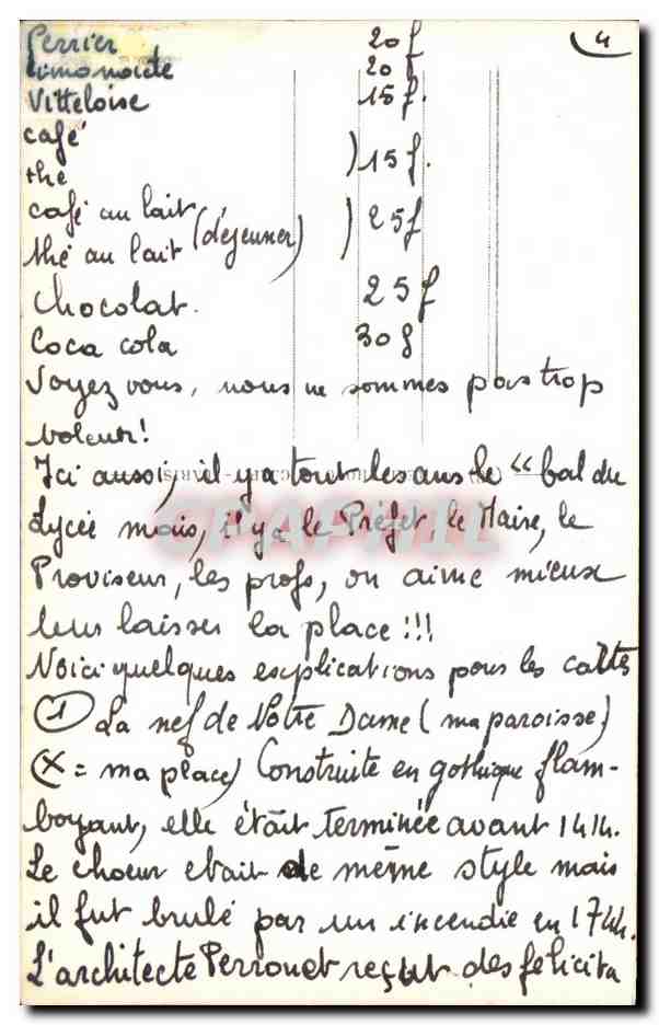 CPA Alencon L'Hotel de Ville — Verso