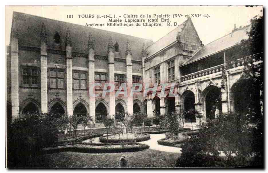 CPA Tours Cloitre de la Psalette Musee Lapidaire Ancienne bibliotheque du chapitre 