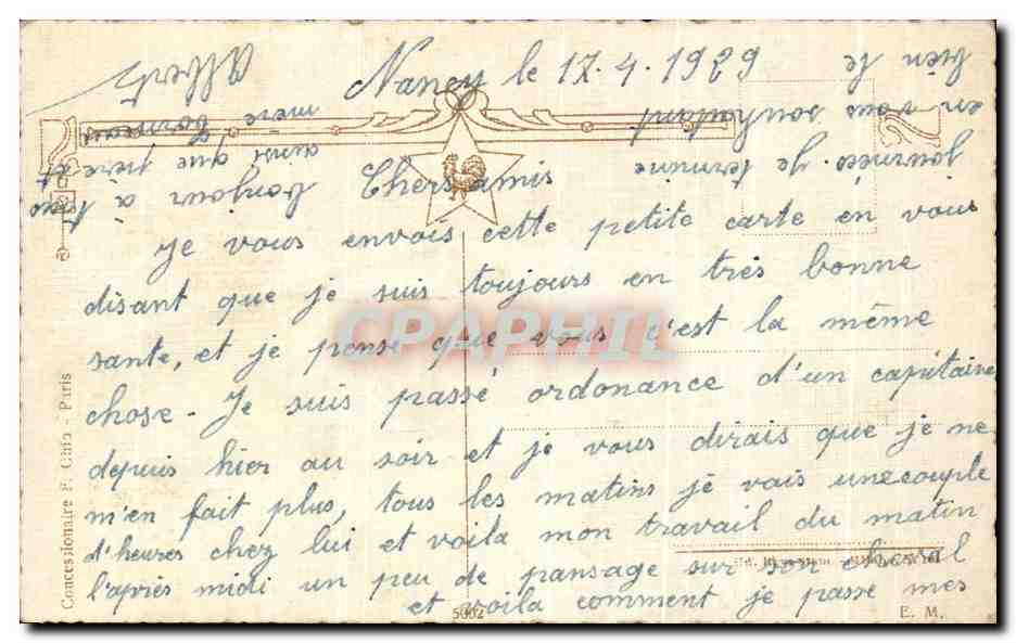CPA Voici venir le printemps Gautier — Verso