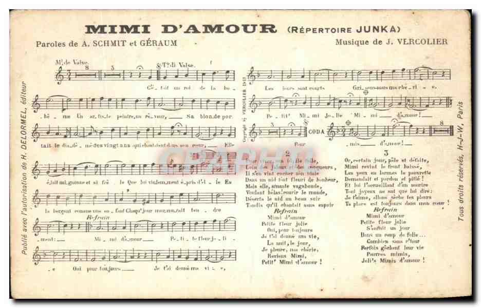 CPA Mimi D'Amour Repertoire Junka Vercolier 