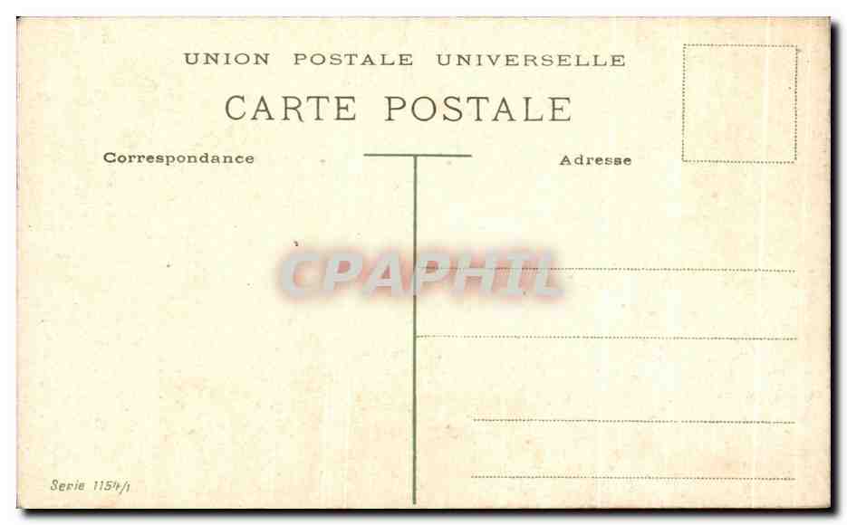 Woman and child in a rural landscape — series 115/1 — Universal Postal Union — Back