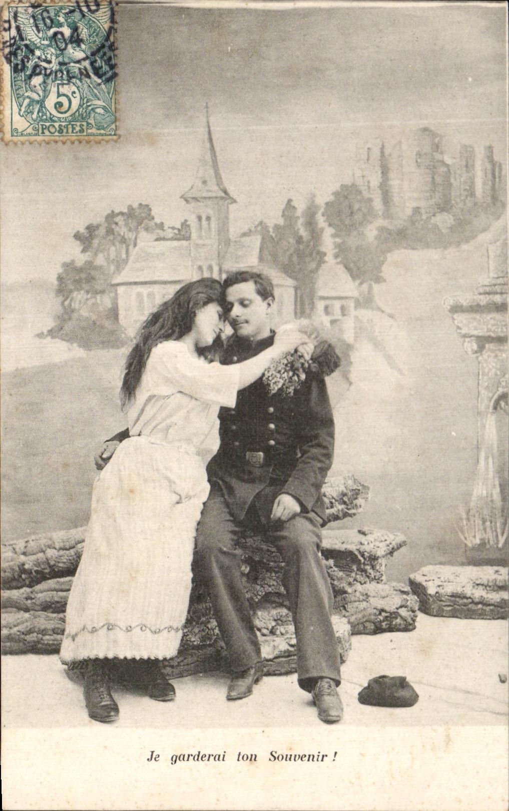 CPA Je Garderai Ton Souvenir Femme Soldat Militaria
