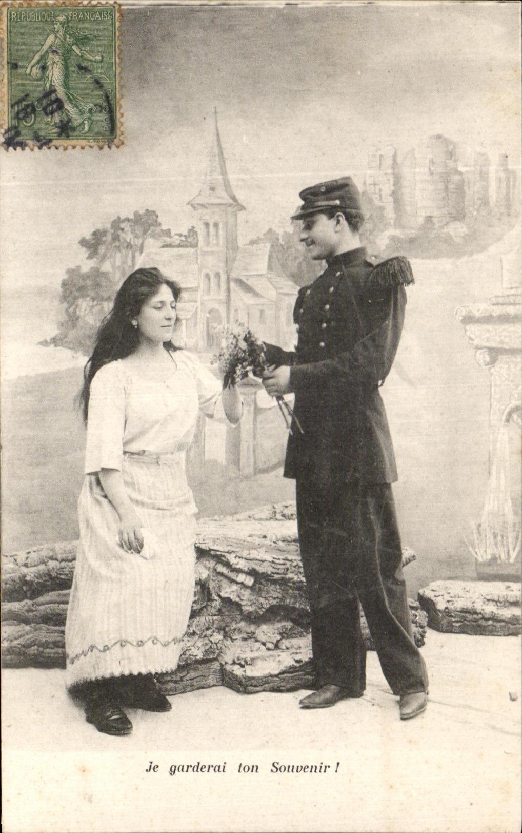 CPA Je Garderai Ton Souvenir Femme Soldat Militaria