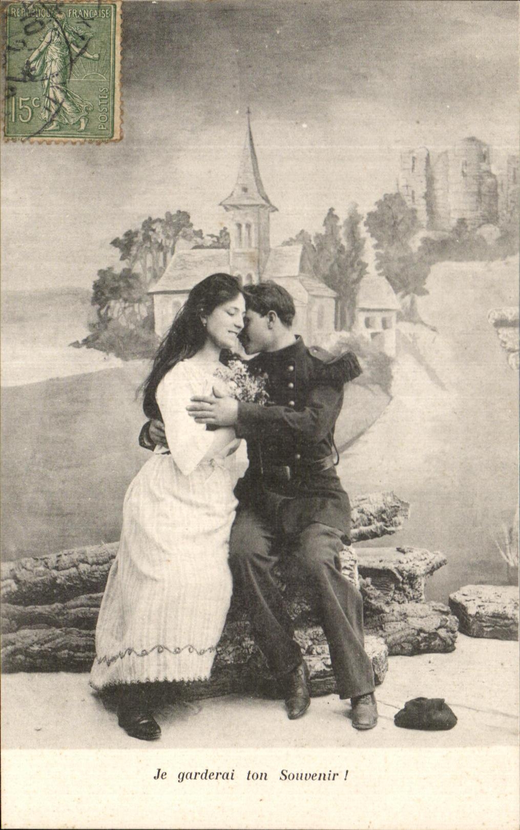 CPA Je Garderai Ton Souvenir Femme Soldat Militaria