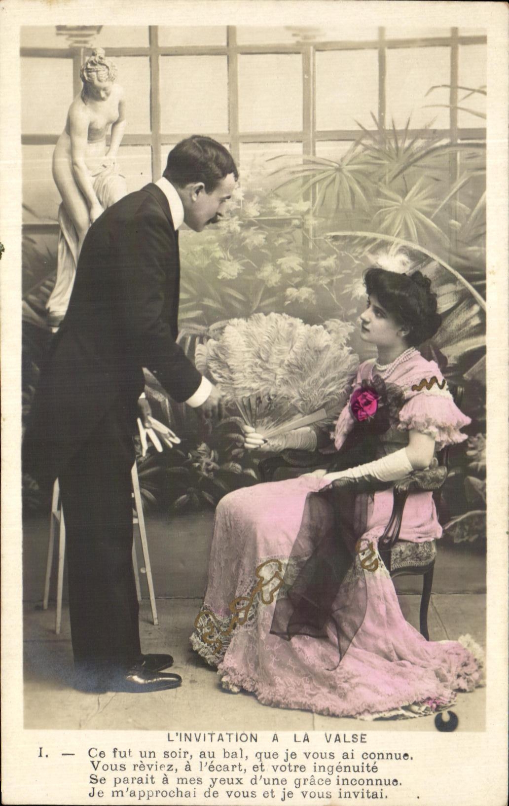 L'INVITATION À LA VALSE — scène de bal — Union Postale Universelle, n° 3030