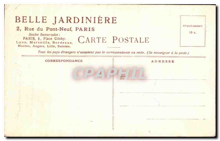 CPA Les Cartes Postales Aquarelles De La Belle Jardiniere — Rückseite