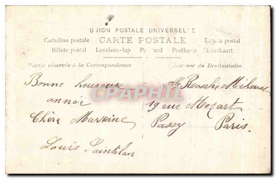 CPA Bonne Annee Enfant Avion  — Rückseite